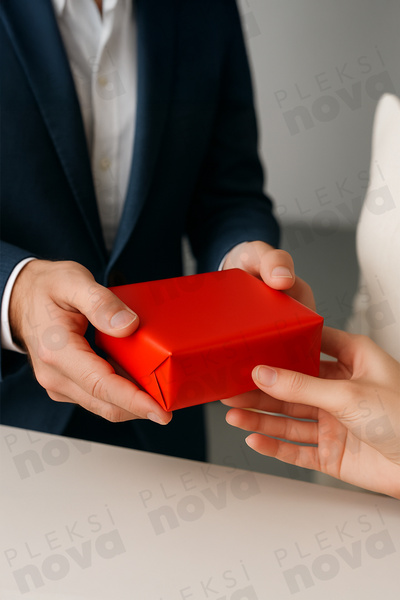 Pleksinova Metalized Matte Red Gift Wrap Packing Package with Adhesive Tape 17X25 cm - 50 Pcs