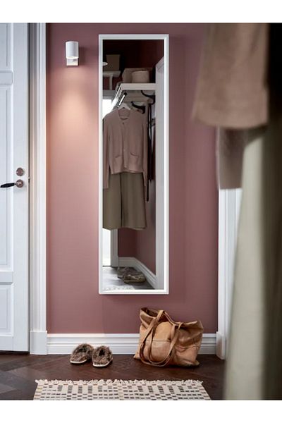 Al Saada Home Wall Mirror White Frame - 40 x 150 cm
