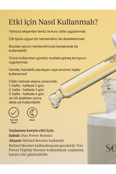Seniha Skincare Retinol Booster 15 ML I Canlandırıcı Pürüzsüzleştirici Serum I Tüm Cilt Tipleri