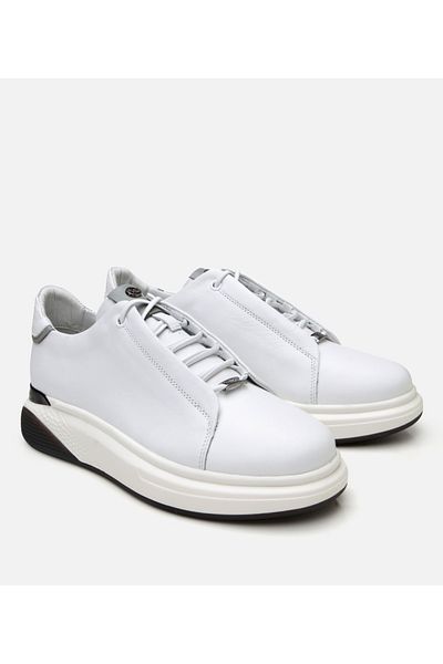 Hotiç Men's Leather White High-Sole Sports Shoes