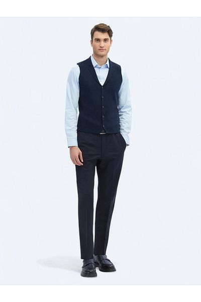 Kip Μασίφ γιλέκο Navy Blue Knitwear