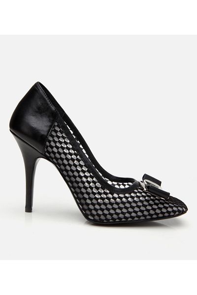 Hotiç Women's Black Mesh Stiletto