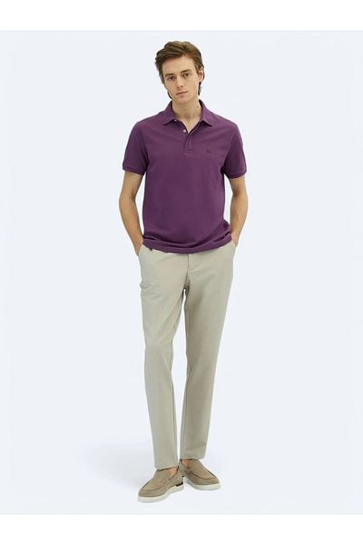 Kip Tricou polo drept violet 100% bumbac