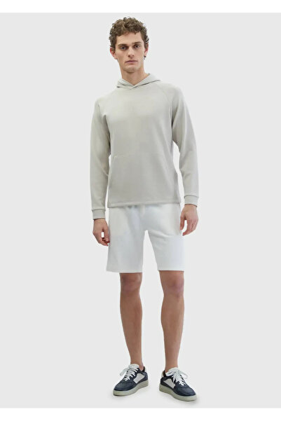 Ramsey Ecru Plain Knitted Jogging Fit Sports Bermuda