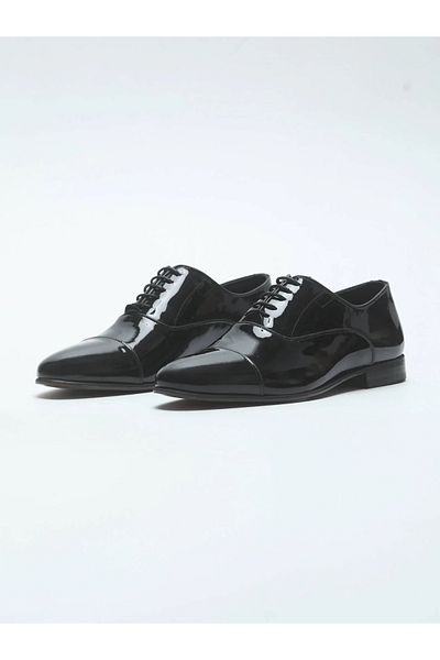 Kip Black Leather Classic Tuxedo Shoes