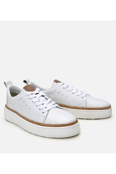 Hotiç Men's Leather White Ultra Light Sole Sports Shoes