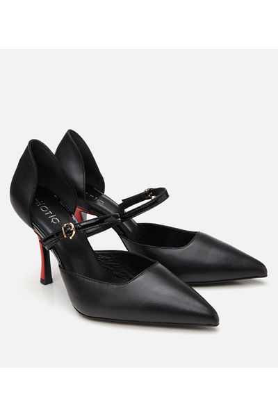 Hotiç Stiletto cu centură din piele lăcuită de damă