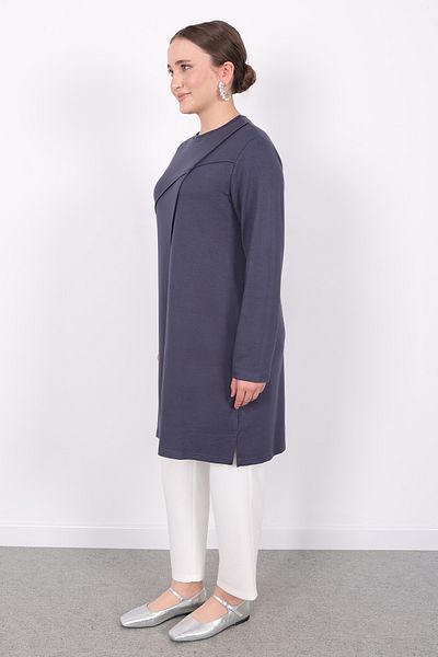 Linvey Daily comfortable stylish women's combed cotton summer ribbed stitching wide fit tunic