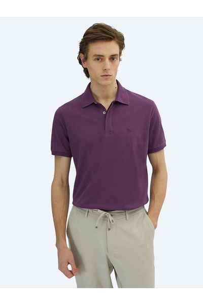 Kip Tricou polo drept violet 100% bumbac
