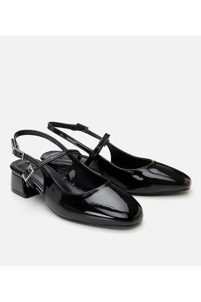 Hotiç Women's Black Mary Jane Thick Heeled Shoes