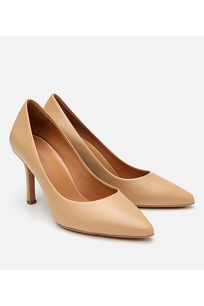 Hotiç Piele de damă bej cu toc înalt stiletto