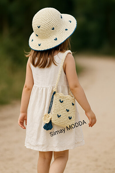 SİMAYMODDA طقم قبعة وحقيبة للبنات مكون من قطعتين