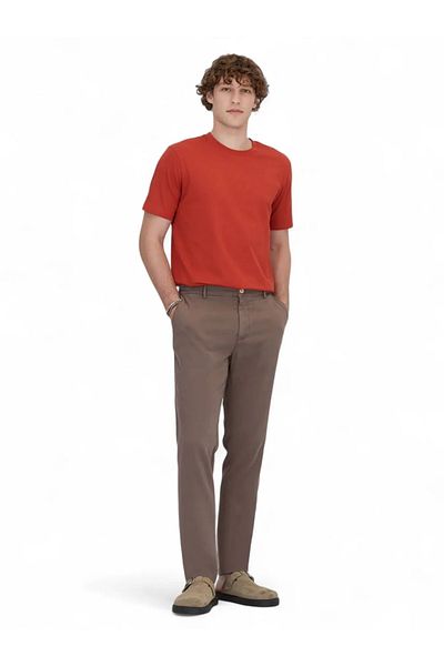 Kip Brown Woven Jogging Fit Casual Cotton Blended Trousers