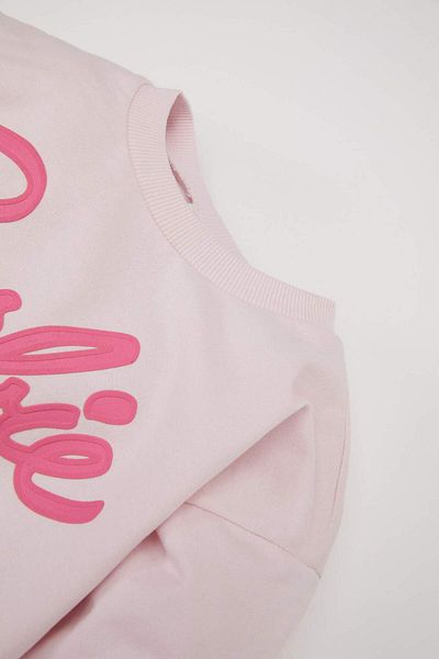 DeFacto Baby Girl Barbie Crew Neck Soft Furry Sweatshirt D4967A524Wn