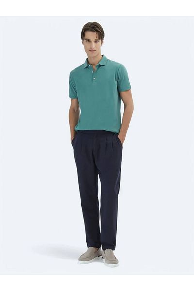 Kip Μπλουζάκι Nil Green Plain Polo Neck 100% βαμβάκι