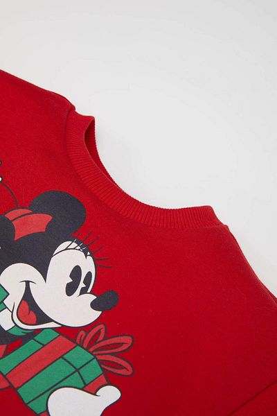 DeFacto Hanorac moale și pufos pentru fetiță Disney Mickey și Minnie cu tematică de Anul Nou D6232A524