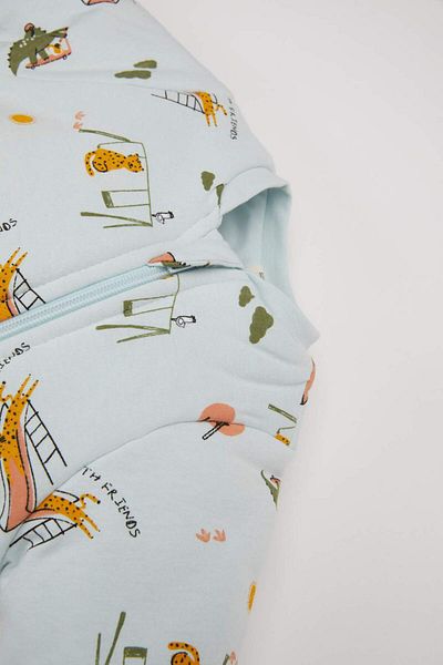 DeFacto Baby Boy Newborn Dinosaur Printed Zip-Up 2.5 Tog Fiber Combed Long Sleeve Jumpsuit D5339A524Wn