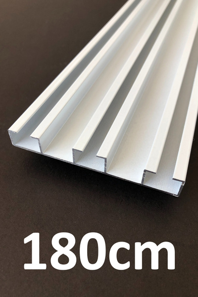 İzen Üç Kanallı 180cm Alüminyum Beyaz Perde Rayı (80mm) Kalın Üçlü Korniş