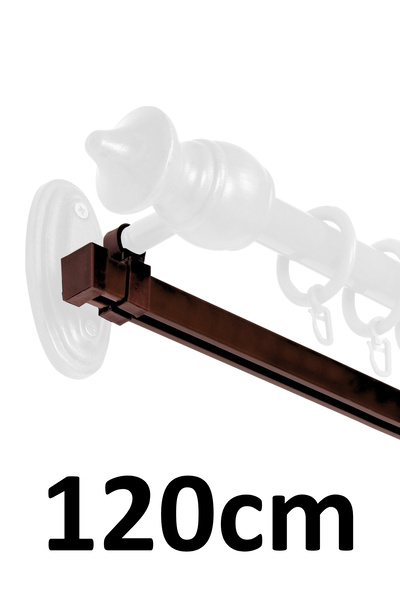 İzen Rustik Askısı İçin 120cm Koyu Kahve (Ceviz) Alüminyum Ray (19mm) Tekli K...