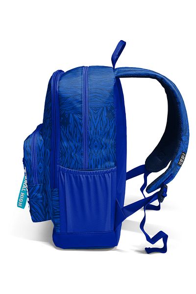 Coral High Navy Blue Saks Football Patterned School Backpack 23697