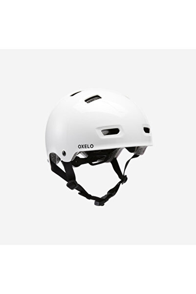 Decathlon Oxelo Kask - Paten / Kaykay / Scooter - Beyaz - MF500