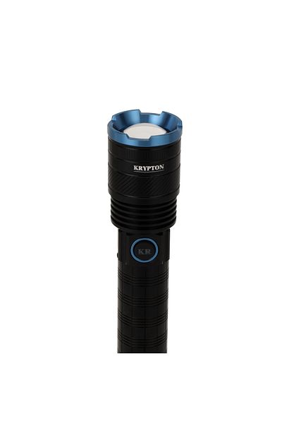 KRYPTON مصباح يدوي LED - سطوع 2000 لومن، قابل للتكبير، بطارية طويلة الأمد، شحن من النوع C، مقاوم للماء