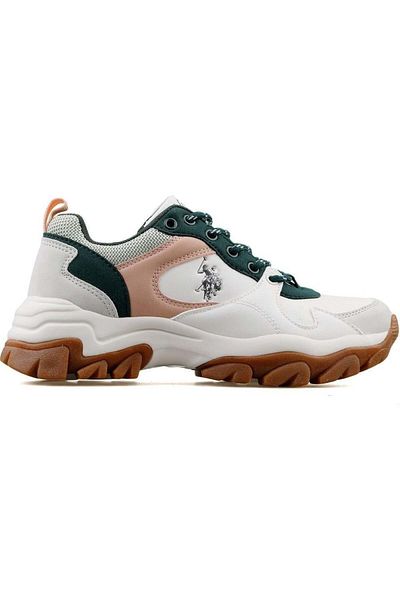U.S. Polo Assn. Πόλο Ασν. ΗΠΑ 101172500 Tracky 2PR Λευκό-Πράσινο Γυναικείο Αθλητικό Παπούτσια