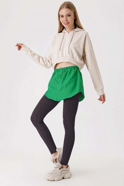 modamtn 1888 Sweatshirt And Shirt Under Sweater Skirt - Green