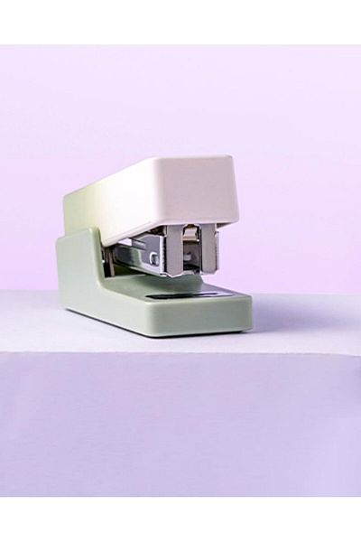 Deli Nusign NS083A Gradient Green Mini Stapler, 12-Sheet Capacity, Steel Frame with Anti-Slip TPE Ba