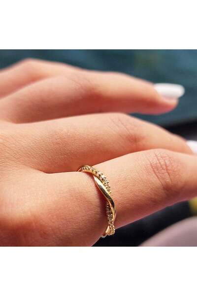 FasekGold Zirkon Taşlı Aşk Düğümü Taşlı Burma Evlilik Teklifi 925 Ayar Gümüş Yüzük-Hediye Gümüş Yüzük
