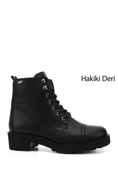GÖNDERİ(R) حذاء نسائي أسود بسحاب وكعب سميك