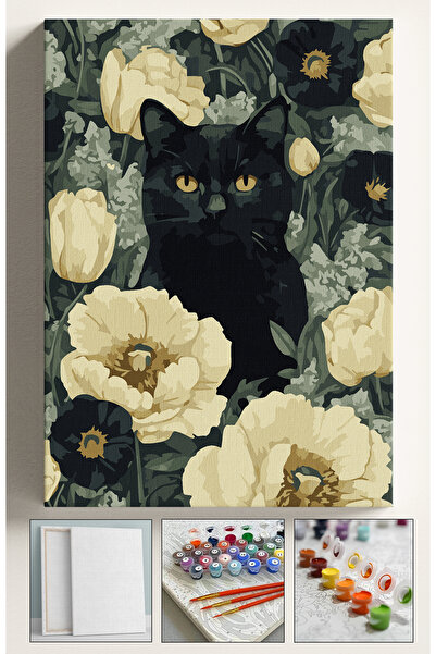 Corvo Sayılarla Boyama Tuval Seti Fırça Boya Dahil (Çıtalı) 40x50 CM - BEYAZ ...