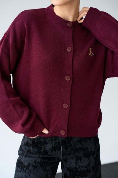 modamtn    Teddy Bear Cardigan - Claret Red