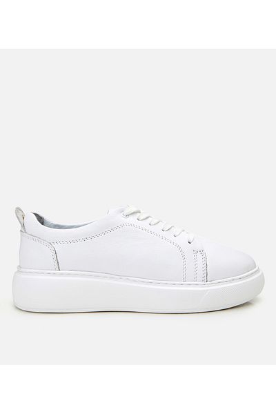 Hotiç Pantofi sport de damă albi din piele naturală