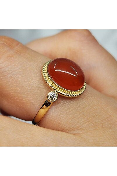 FasekGold Vintage Akik Taşlı 925 Ayar Gümüş Yüzük-Otantik Akik Taşlı Hediye 925 Ayar Gümüş Yüzük