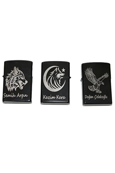 karalar ahşap KİŞİYE ÖZEL AHŞAP KUTULU METAL ÇAKMAK
