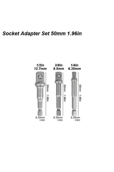 Choice Socket Adapter 50mm 1/4 Hex Shank Convert Socket Adapter for Impact Drill to Wrench Driver Square Co