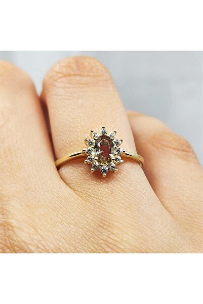 FasekGold 1,05CT Zultanit 0,30CT Pırlanta(Signty) Taşlı Anturajlı Vintage Tas...
