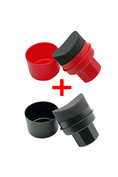 Choice Black and Red Car Wheel Polishing Waxing Curved Tire Sponge Brush With...