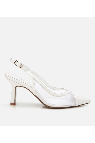 Hotiç Stiletto cu plasă albă pentru femei