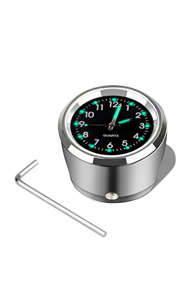 Choice Black-B 7/8" Motorcycle Clock Chrome Waterproof Bike Handlebar Mount Quartz Watch Aluminum Luminous