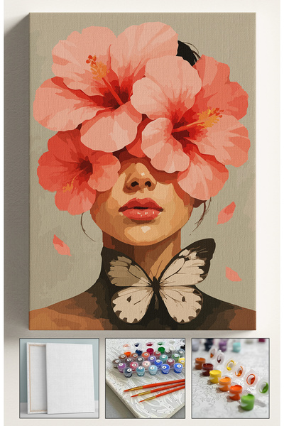 Corvo Sayılarla Boyama Seti Numaralı Tuval Fırça Boya Dahil Kasnaklı Set 40x5...