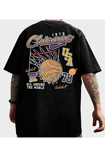 Harajuku Style أسود لوس أنجلوس ليكرز مقاس كبير للجنسين