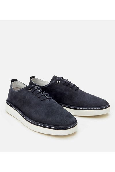 Hotiç Genuine Leather Navy Blue Men's Casual Shoes