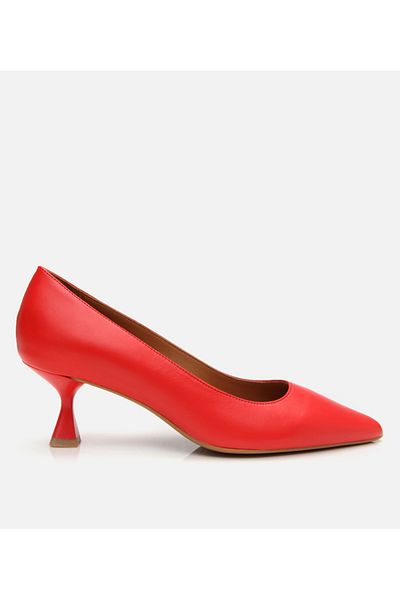 Hotiç Stiletto din piele roșie cu talpă flexibilă pentru femei