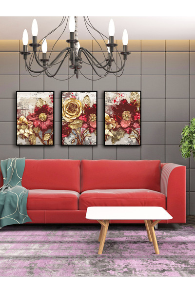 YALOVA SHOP Set de pictură decorativă modernă din 3 piese, în stil pictură în...