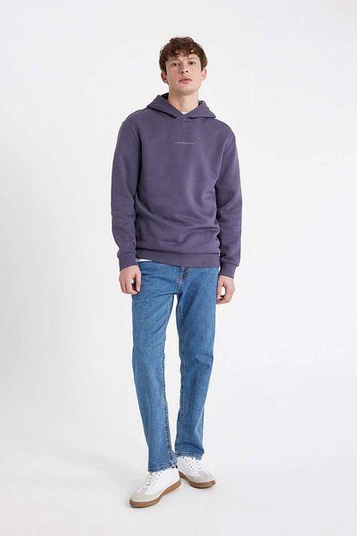 DeFacto Bedrucktes Sweatshirt mit Kapuze in normaler Passform C6131AX24AU