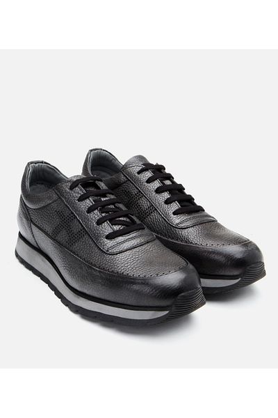 Hotiç Pantofi sport gri din piele pentru bărbați
