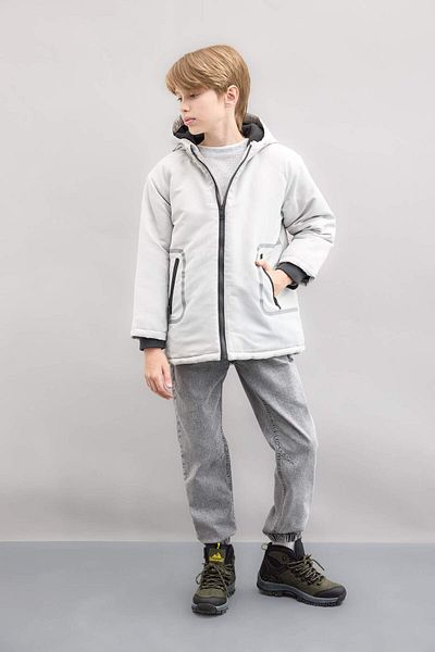 DeFacto Polarparka für Jungen – wasserabweisend, mit Kapuze, Reißverschluss und Tasche D1132A824WN