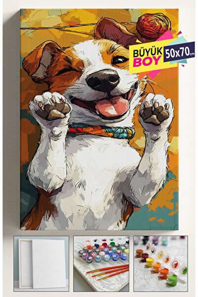 Corvo Sayılarla Boyama Seti Numaralı Tuval Fırça Boya Dahil Kasnaklı Set 50x7...